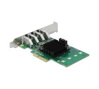 DeLOCK Carte PCI Express x4 vers 4 x externes USB 3.0 Quad Channel - Facteur de forme à profil bas