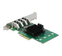 DeLOCK Carte PCI Express x4 vers 4 x externes USB 3.0 Quad Channel - Facteur de forme à profil bas
