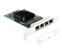 DeLock Carte PCI Express x4 vers 4 x RJ45 Gigabit LAN BCM