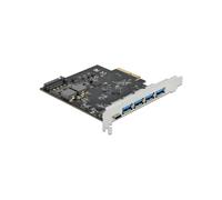 DeLOCK Carte PCI Express x4 vers USB 3.2 Gen 2 : 1 x USB Type-C + 4 x USB Type-A, 10 Gbps, SATA 15 broches, Support UASP, Windows/Linux