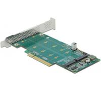 DeLOCK Carte PCI Express x8 vers 2 x interne NVMe M.2 clé M - bifurcation - contrôleur de stockage - M.2 - carte M.2 NVMe profil bas - PCIe 4,0 x8 (89045)