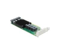DeLOCK Carte PCIe 3.0 x16 vers 8x SFF-8643 NVMe, Profil Bas, 32 Gbit/s, Windows/Linux, avec équerre Low Profile, Ref: 90504