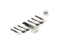DeLOCK Carte PCIe 4.0 x16 vers 4x SFF-8639 NVMe, Bifurcation, Profil Bas, 64 Gbit/s, Support SMART/TRIM, Windows/Linux/Server 2016