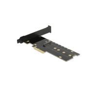 DeLOCK Carte PCIe 4.0 x4 vers M.2 NVMe Key M Interne avec Dissipateur Thermique et LED RGB, Format Profil Bas, Compatible Windows/Linux - Réf. 89013