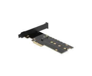 DeLOCK Carte PCIe 4.0 x4 vers M.2 NVMe Key M Interne avec Dissipateur Thermique et LED RGB, Format Profil Bas, Compatible Windows/Linux - Réf. 89013