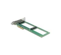 DeLOCK Carte PCIe 4.0 x8 vers 2x U.2 NVMe SFF-8639, Bifurcation PCIe, Support SSD 2.5", Compatible Windows, Linux, Refroidissement Passif, S.M.A.R.T., TRIM