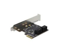 DeLOCK Carte PCIe x1 4 Ports SATA 3.0 Profil Bas (Hot-Plug, S.M.A.R.T., TRIM) Compatible Windows - Référence 90010