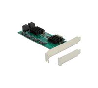 DeLOCK Carte PCIe x1 8 ports SATA II 6 Gbps Profil Bas (Ref: 90072) avec Support S.M.A.R.T., TRIM, NCQ et compatibilité Windows/Linux/Server 2019