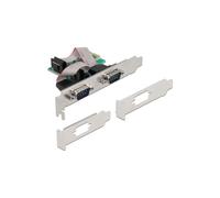 DeLOCK Carte PCIe x1 vers 2 Ports Série RS-232, Débit 921.6Kbps, FIFO 256 Bytes, Supports Profil Bas Inclus, Compatible Windows 10/8.1/8