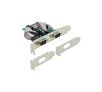 DeLOCK Carte PCIe x1 vers 2 Ports Série RS-232, Profil Bas, Standard PCIe 1.1, Débits 5-8 bits, Température -20°C à 80°C, Réf. 90007