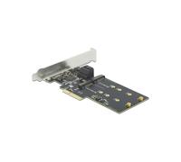 DeLOCK Carte PCIe x4 avec 3x SATA 6Gb/s et 2x M.2 Key B pour SSD 2230/2242/2260/2280, Support S.M.A.R.T. & TRIM, Compatible Windows/Linux