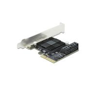 DeLOCK Carte PCIe x4 vers 5 Ports SATA III 6Gbps - Support S.M.A.R.T./TRIM/NCQ, avec Câbles SATA et Bracket Low Profile, Compatible Windows/Linux