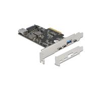 DeLOCK Carte PCIe x4 vers USB 3.2 Gen 2 : 3x USB Type-C, 2x USB Type-A, 10 Gbps, Profil Bas, SATA 15 broches, Windows/Linux