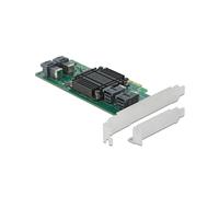 DeLOCK Carte PCIe x8 vers 4x SFF-8643 NVMe Profil Bas, 32Gbit/s, Support Windows, Linux, Windows Server 2019, Température 5-50°C