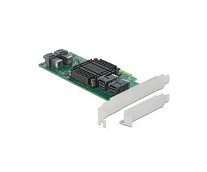 DeLOCK Carte PCIe x8 vers 4x SFF-8643 NVMe Profil Bas, 32Gbit/s, Support Windows, Linux, Windows Server 2019, Température 5-50°C