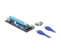 Delock Carte Riser PCI Express x1 vers x16 avec câble USB de 60 cm.