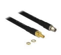 Delock CFD400 LLC400 low loss - Rallonge de câble d'antenne - RP-SMA (F) pour RP-SMA (M) - 2 m - CFD-400 - noir