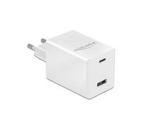 DeLOCK Chargeur USB 48W - USB Type-C PD 3.0 (45W) + USB Type-A (18W) - Technologie GaN - 1x USB 2.0 - 100-240V - Blanc - Réf. 41448