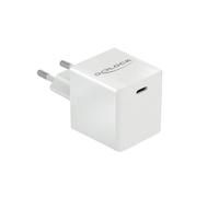 DeLOCK Chargeur USB Type-C PD 3.0 40W GaN - Alimentation secteur 100-240V, 1 port USB-C, 5-20V, Blanc, 37.5x39.5x36mm