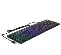 Delock Clavier USB Filaire 1,5 m Noir avec éclairage RVB