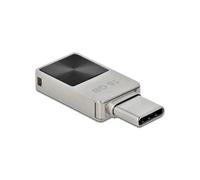DeLOCK Clé USB 16GB USB-C USB 3.2 Gen 1 (3.1 Gen 1) 120 Mo/s Boîtier Métal Argent Dimensions 19.5x12.2x4.8mm Compatible Windows/macOS/Linux/Android