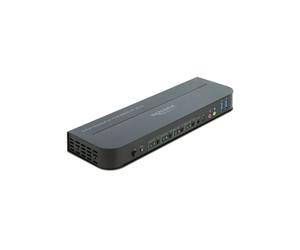 DeLOCK Commutateur KVM DisplayPort 1.4 8K 30Hz - 4 Ports USB 3.0, Audio, HDMI, Sélection par Souris/Clavier/Bouton, Compatible MST