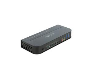 DeLOCK Commutateur KVM DisplayPort 1.4 8K 30Hz, USB 3.0, HDMI, Audio, 2 Ports PC, Résolution 7680x4320, USB Type-A/B, Alimentation Externe