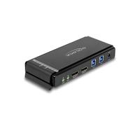 DeLOCK Commutateur KVM DisplayPort 1.4 8K 60Hz - 2 Ports, USB 5Gbps, Audio 3.5mm, HDCP 1.4/2.2, Ports USB 2.0/USB 3.2 Gen 2, Alimentation Externe