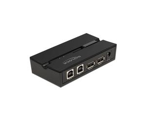 DeLOCK Commutateur USB 2.0 2 Ports - Partage Périphériques USB 2.0 entre 2 PC - Boîtier Noir 106x56x25mm - Débit 0.48 Gbit/s - Montage Mural/Magnétique