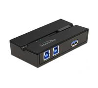 DeLOCK Commutateur USB 3.0 - 2 PC vers 1 Périphérique - 1 port USB 3.2 Gen 1 Type A, 2 ports USB 3.2 Gen 1 Type B - 5 Gbps - Noir - Montage mural/aimant