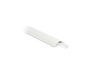 DeLOCK Conduite de câble PVC 50 x 12 mm, Longueur 1m, Blanc, Fixation par ruban adhésif, Idéale pour câbles HDMI, Audio, Alimentation, Réf. 20705