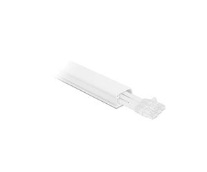 DeLOCK Conduite de Câble PVC Blanc 57 x 28 mm, Longueur 1 m, Montage Adhésif - Réf: 20723 - Capot Latéral Réutilisable - Pour Câbles HDMI, Audio, Alimentation