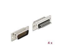 DeLOCK Connecteur D-Sub HD 26 Broches Mâle, Métal, Version à Souder, Kit de 4, Température d'opération -40°C à 105°C, Dimensions 12.5x39.1x11 mm