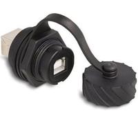 Delock Connecteur de câble USB 2.0 type B femelle à femelle à encastrer avec capuchon de fermeture à baïonnette IP68 étanche à la poussière et à l'eau noir (88004)