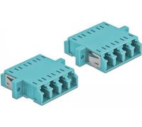 DeLOCK Connecteur fibre optique LC Quad femelle vers LC Quad femelle multimode, 2 pièc., lumière bleue, LC, Femelle/Femelle, OM3, Bleu, Multifonctionnel, Céramique