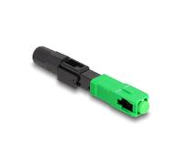 DeLOCK Connecteur Fibre Optique SC/APC Simplex Mâle, Assemblage Terrain, Monomode, Vitrocéramique, Noir/Vert - Réf. 87989