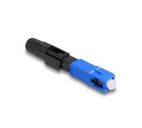DeLOCK Connecteur Fibre Optique SC Simplex Mâle UPC Monomode Vitrocéramique, Assemblage sur Site, FTTH/CATV, Noir/Bleu, Réf. 87990