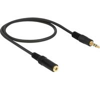DELOCK Connecteur jack 3,5mm -> 3,5mm mâle/femelle 0.50m noir
