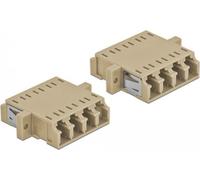 DeLOCK Connecteur multimode LC Quad femelle vers LC Quad femelle, 2 pces, beige, LC, Femelle/Femelle, Beige, Simple, Céramique, 2 pces.