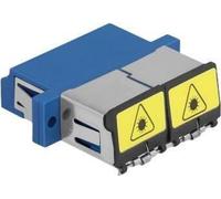 DeLOCK Connecteur pour fibre optique avec capuchon de blindage laser LC Quad femelle vers LC Quad femelle monomode, bleu, LC/LC, bleu, simple, plastique, céramique, 25.6 mm