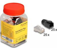 Delock - Connecteur réseau - RJ-50 (M) - S/FTP - CAT 5e - rond, sans crochet (pack de 25) (66989)