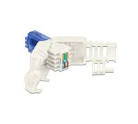 DeLOCK Connecteur RJ-45 Cat.6A U/UTP (UTP) Bleu/Blanc - Installation sans outil - Dimensions : 18mm x 52.8mm x 15mm