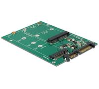 Delock Converter SATA 22 Pin > 1 x M.2 NGFF + 1 x mSATA - Adaptateur de baie de disque - 2,5" vers mSATA / M.2 standard (6,4 cm vers mSATA / M.2 standard)