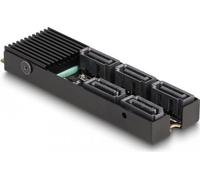 Delock Convertisseur M.2 2280 Key B+M mâle vers 5 x SATA avec dissipateur thermique - M.2 - SATA - Mâle - SATA - Noir - Passif