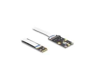 DeLOCK Convertisseur M.2 (B+M) Mâle vers Mini PCIe Half/Full Size avec câble flexible - Supporte modules WLAN, Bluetooth, GNSS, 4G/5G - PCIe 2.0