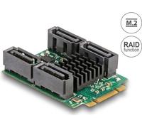 Delock Convertisseur M.2 clé B+M mâle vers 4 x SATA mâle avec RAID et HyperDuo (61062)