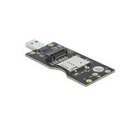 DeLOCK Convertisseur USB 3.0 Type-A vers M.2 Key B, Logement SIM Intégré, Support Modules 2242/2252/3042/3052, Dimensions 38x93x6mm, Alimentation USB