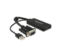 DeLock Adaptateur VGA/HDMI 62668 - 1x VGA mâle - 1x HDMI femelle - Noir 25 cm