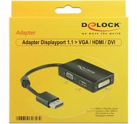 Delock Convertisseur vidéo - DisplayPort - DVI, HDMI, VGA