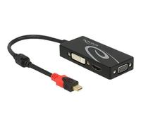 Delock - Convertisseur vidéo - DisplayPort - DVI, HDMI, VGA - noir - Pour la vente au détail Noir G